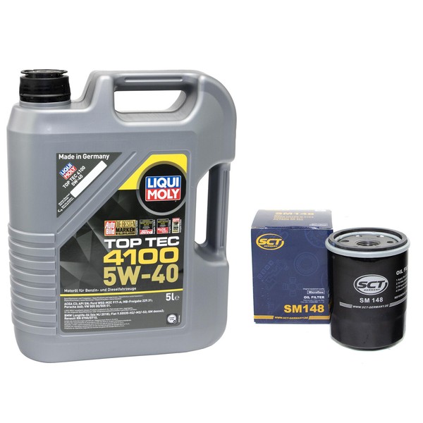 MotoröL Set 4100 5W-40 5 Liter ÖLfilter SM148 FüR Nissan Micra Toyota Avensis-image