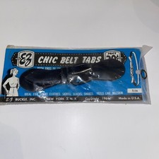 1964 E-Z Buckle Chic Belt Tabs #T-16 White Buckle NIP Made in USA