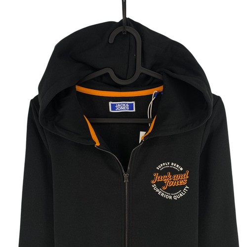 JACK&JONES Boys Black Full Zip Hoodie Sweater Jumper Size 12 Years 152cm - Picture 2 of 12