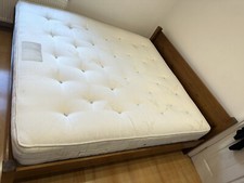 Queen Size  Oak Wood  Bed and Mattress