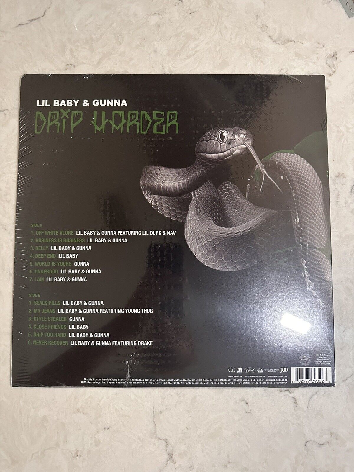 Lil Baby and Gunna - Drip Harder Limited Green LP Vinyl Record 