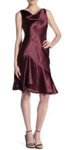 burgundy cowl neck dress