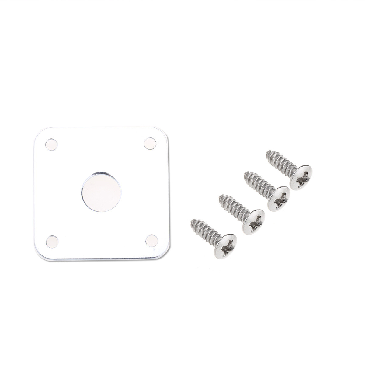 Musiclily Pro Chrome Metal Flat Jack Plate for Epiphone Les Paul Guitar