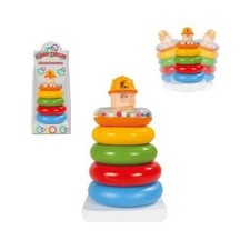 Pilsan bunter Stapelturm 03267, Stapelspaß, 5 bunte Ringe, Stapelpyramide