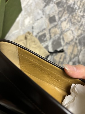 GUCCI 723631 DARK COCOA POLISH LEATHER SILVER GOLD GG LOGO  display picture 3
