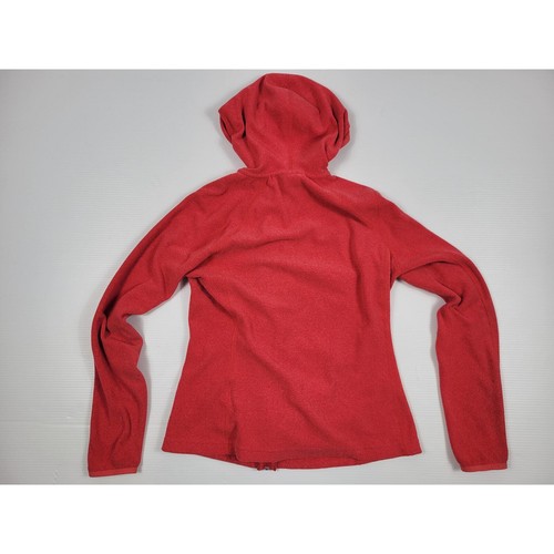North Face Polartec Red Hooded Jacket Womens Medium A36L - 第 2/8 張圖片