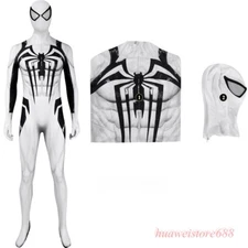 White Spider-Man Jumpsuit Spiderman Anti-Venom Suit Cosplay Costume Halloween 