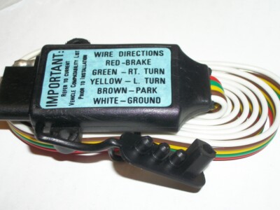 3 to 2 wire taillight stop turn converter adapter to 4 flat trailer connector 