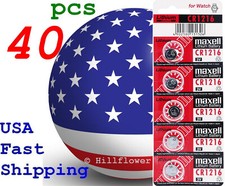 40 pcs CR1216 1216 LR1216 Maxell Card 3V Lithium Coin Battery with free trk 