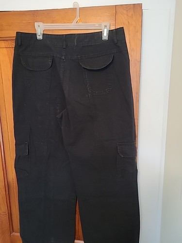 TWO pair Of Teen Flap Pocket Straight Leg Cargo Jeans In BLACK & 1 in Brown- XL. - Picture 2 of 8