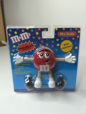 Radio Shack M and M's Mini Radio Red with Headphones AM FM Belt Clip New Sealed