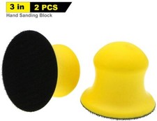 3" Round Foam Hand Sanding Block Hook and Loop Disc Backing Pad Polishing 2Pcs