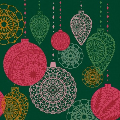 20 Servietten Opulent baubles Strukturierter Weihnachtsschmuck Kugeln 33x33cm