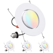 4/8-Pack 5/6" 5CCT Gimbal LED Recessed Light Dimmable, 16W Retrofit Can Lights