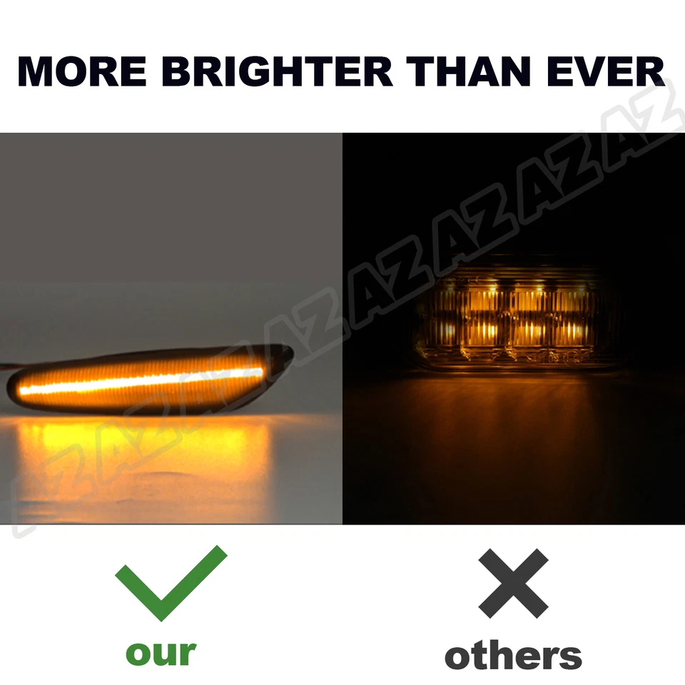 2X Lámpara de señalización lateral LED secuencial ahumada para BMW E90 E91 E92 E60 E61 E82 OE-Fit Foto 3 de 4