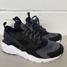 New SZ 5Y WMNS 6.5 Nike Huarache Run Ultra Shoes 942121-004 Black Gray Sneaker