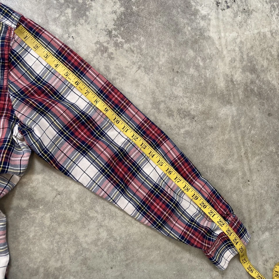 Camisa Gap Para Hombres Grande A Cuadros Multicolor Rojo Cuello Polar Algodón Clásica Informal Foto 3 de 4