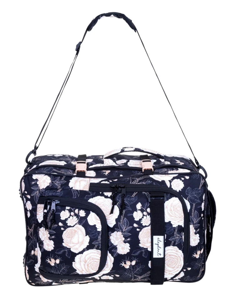 Rucksack Handgepäck IATA Reiserucksack Elephant Travel Fly 13023 Flower Schwarz - Bild 3 von 4
