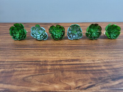 6 Succulent Lunch Dinner Napkin Rings Plants Nature Party Everyday Table Accents