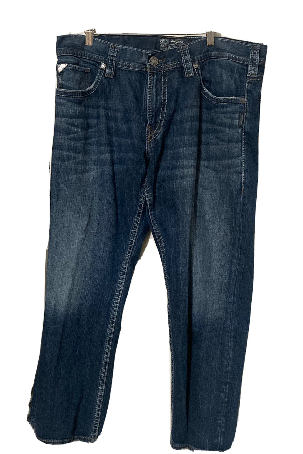 Pantaloni Jeans Silver Jeans Co. Zac - Jeans Uomo Gamba Dritta, Vestibilità Comoda, Denim Elasticizzato, Lavaggio Indaco Scuro Jeans Uomo Jeckerson 2017 - Foto 7