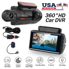 1080P Dual Lens Car DVR Dash Cam Video Recorder G-Sensor Front and Inside Camera