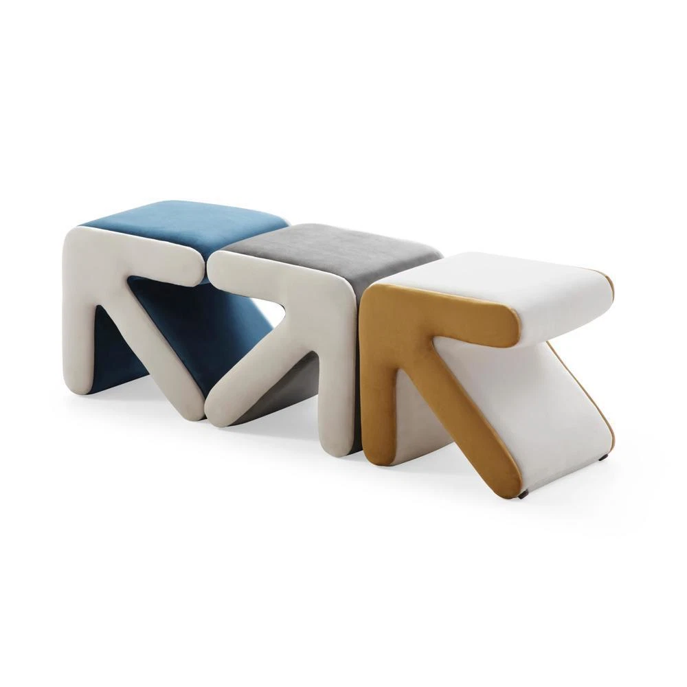 Modern Creative Upholstered Velvet Sofa Stool Kids Stool Shoe