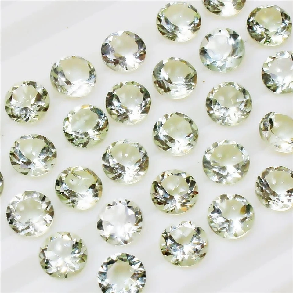 Wholesale Lot 7mm Round Facet Natural Prasiolite Amethyst Loose Calibrated Gems - Image 4 of 4