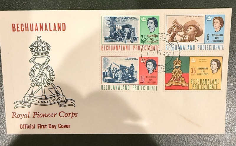 Botswana First Day Cover 1960 Royal Pioneer Corps. Scott #188-191 See Scan