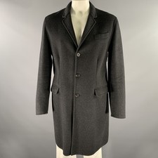 MARC JACOBS Size XL Grey Charcoal Wool Coat