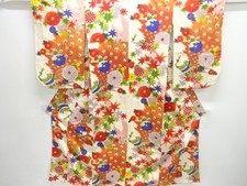 7699773: JAPANESE KIMONO / ANTIQUE KIMONO / PEACOCK  KIKU  MAPLE