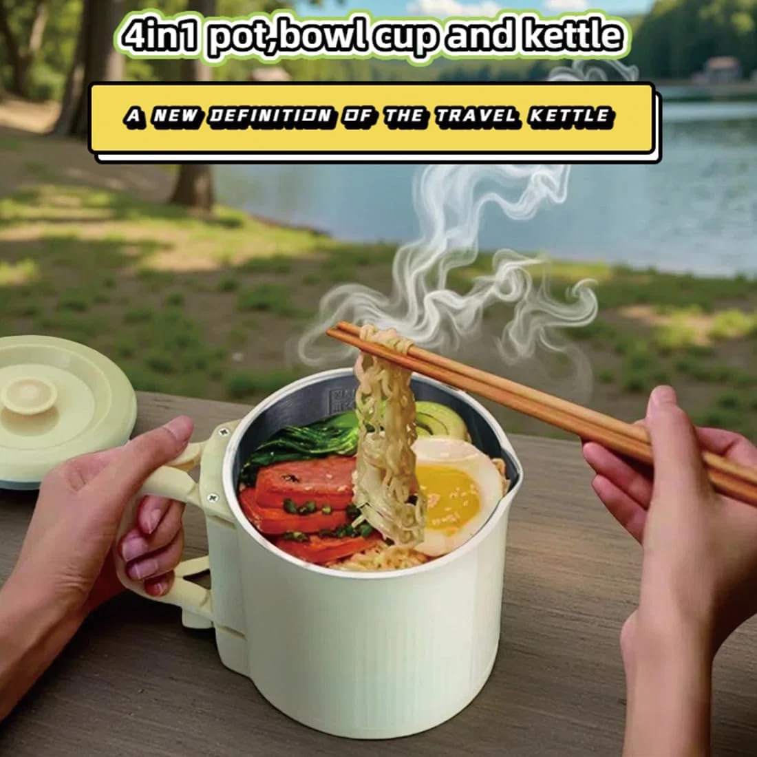 Premium Travel-Friendly Foldable Electric Kettle 21Oz Hot Water Boiler Coffee