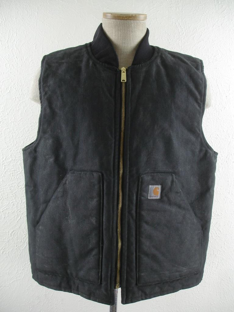 Men's sz L Carhartt V01 Arctic Quilt Lined Cotton Duck Canvas Vest