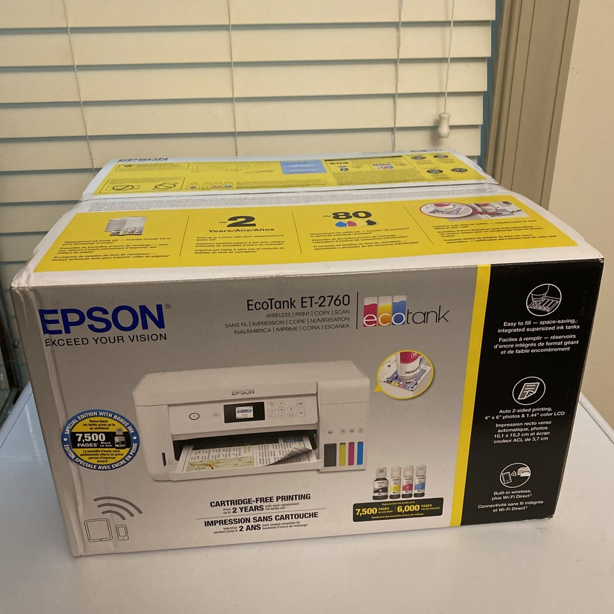 EPSON ET-2760 プリンター 本体 インク付き Epson EcoTank ET-2760 Supertank Color Inkjet All-in-One Printer