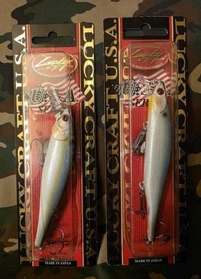 Lot 2- Lucky Craft Pointer 100 SP Pearl Threadfin Shad- Pointer 110sp Threadfin 