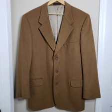 Mark Alexander Cashmere Blend Tan Brown Blazer Mens 44 XL