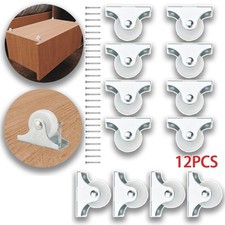 25MM 12 Pcs Fixed Castor Wheels for Furniture Cabinet Small Casters Non-Swivel