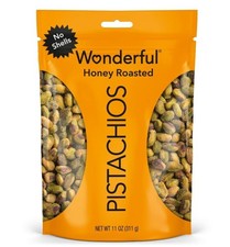 Wonderful Pistachios No Shells Honey Roasted Nuts, 11 Ounce Bag.