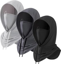 3 Pack Balaclava Sun UV Protection Hood Breathable Full Head Mask Face Cover