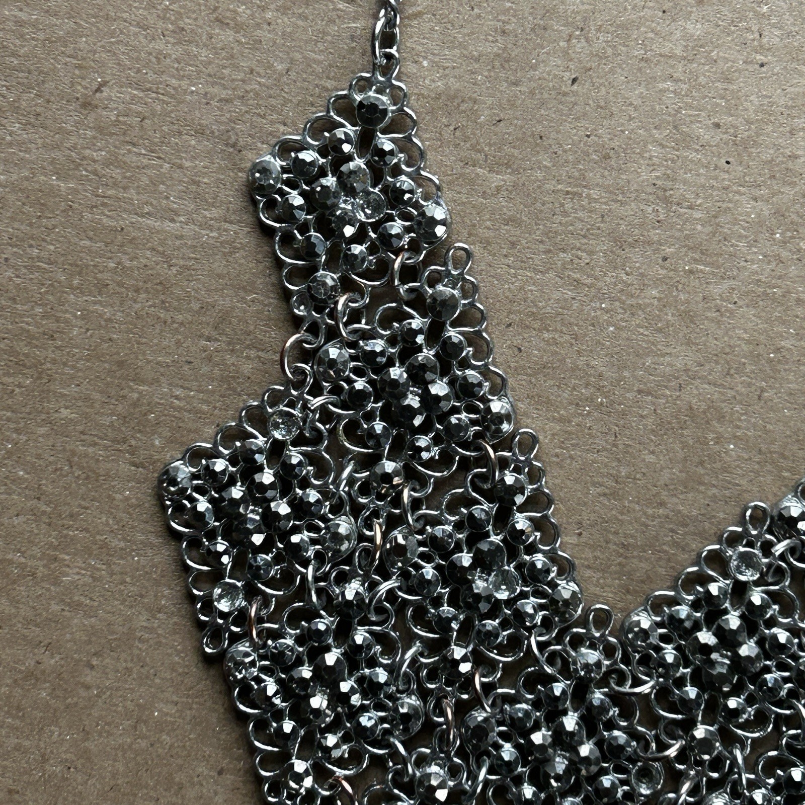 Chicos Silver Geometric Bib Statement Necklace, A… - image 6