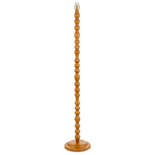 Image of Oak Wooden Classic Standing Floor Lamp Base with Rippled Pole Design by Happy...