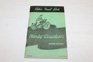1958 Harley Davidson XL XLH XLCH Sportster Rider's Owner's Manual 99466 58 NOS