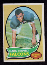 1970 Topps #156 Claude Humphrey Atlanta Falcons HOF ROOKIE Football Card EX+. rookie card picture