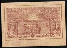 Notgeld Gaspoltshofen /O.-Oe. 1920, 10 Heller, Bauer mit Pflug 