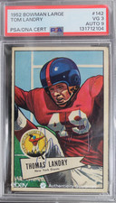 Tom Landry (d.2000) Vintage Signed 1952 Bowman Large Autographed Card PSA