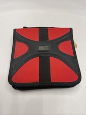 VTG Media Tote Cd/dvd Case Zippered 24 Disc Red Black Storage Case 4340