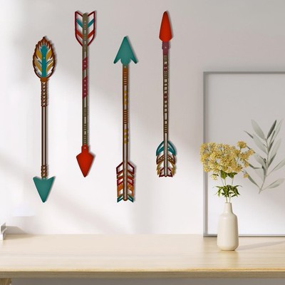 Metal Arrow Wall Decor Native American Wall Art Farmhouse Rustic Style Wall S...