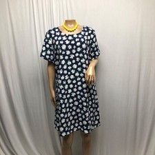 Old Navy Dress Daisy Print Womens Size Large Short Sleeve Lightweight Shift