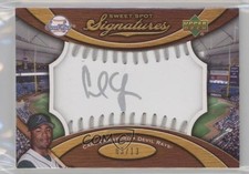 2007 Sweet Spot Signatures Ball Silver Stitching Ink 3/13 Carl Crawford Auto q9p