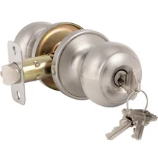 HOSOM Door Knob with Lock and Key, Keyed Entry Door Knob, Exterior and Interi...