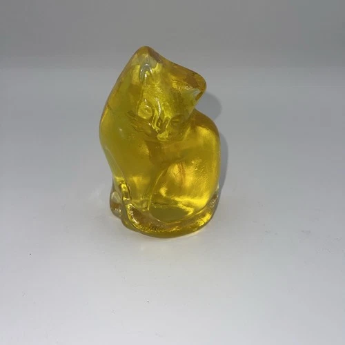 Blenko Glass Cat 4” Glows With Blenko Sticker